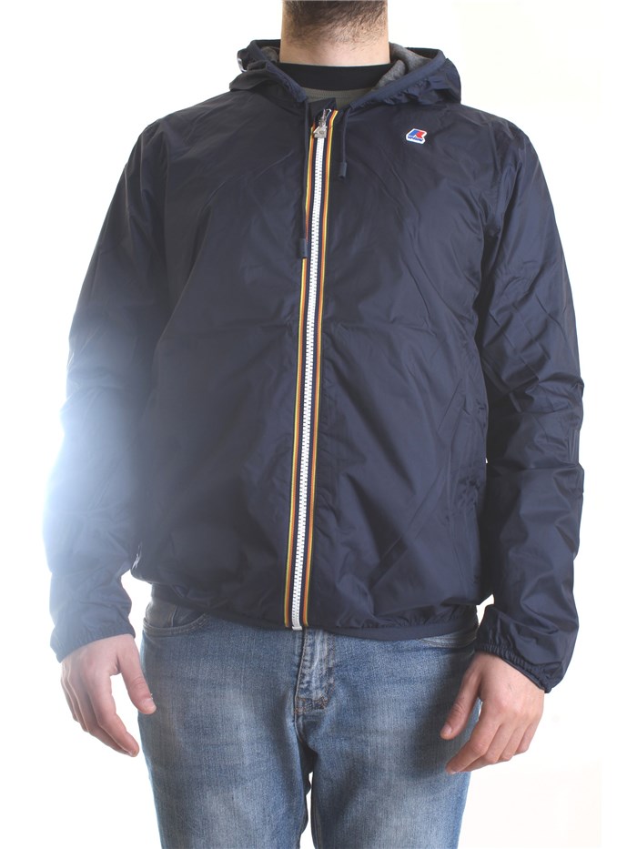 K-WAY K31161W Blue Clothing Man Jacket K-WAY K31161W Blue Clothing Man Jacket