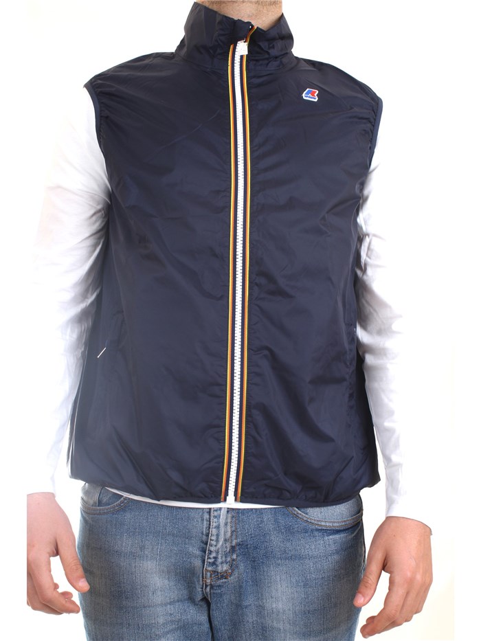 K-WAY K31165W Blue Clothing Man Gilet K-WAY K31165W Blue Clothing Man Gilet