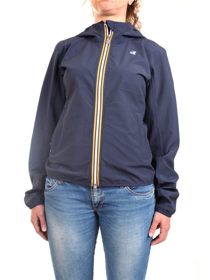 K-WAY K111NQW Blue Clothing Woman Jacket K-WAY K111NQW Blue Clothing Woman Jacket