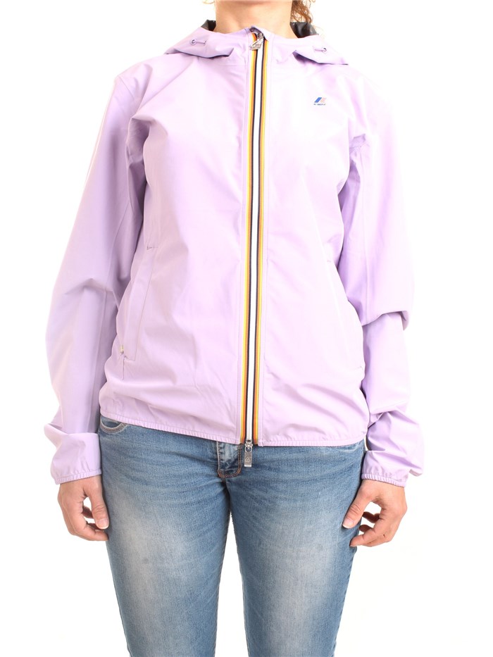 K-WAY K111NQW lilac Clothing Woman Jacket K-WAY K111NQW lilac Clothing Woman Jacket