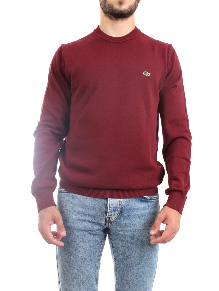 Lacoste AH2193 00 Bordeaux Clothing Man Sweater