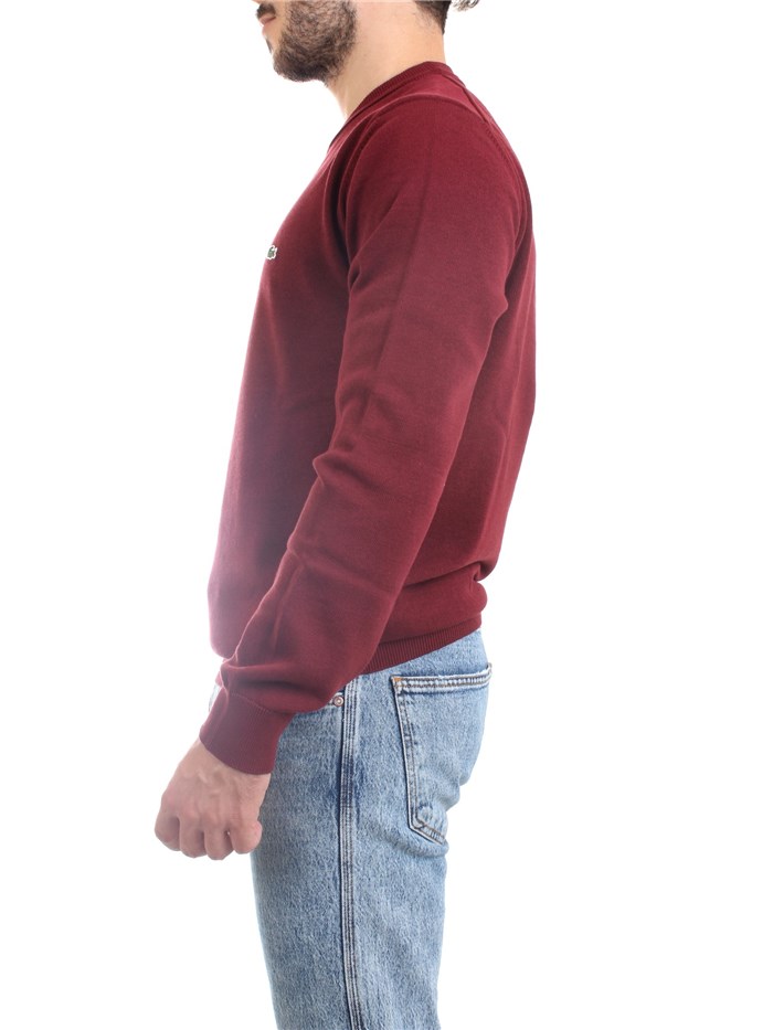 Lacoste AH2193 00 Bordeaux Clothing Man Sweater