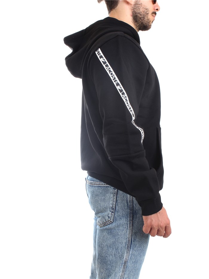 Lacoste SH9885 00 Nero Abbigliamento Unisex Felpa