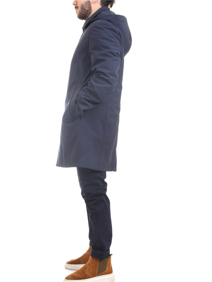 MANUEL RITZ GBDA2001 Blue Clothing Man Overcoat