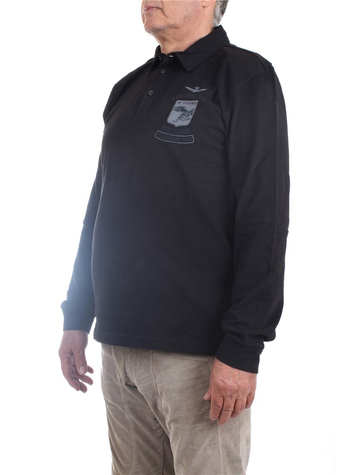 AERONAUTICA MILITARE 222PO1650J565 Black Clothing Man Polo shirt