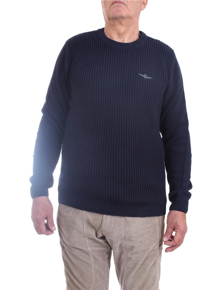 AERONAUTICA MILITARE 222MA1403L409 Blue Clothing Man Sweater AERONAUTICA MILITARE 222MA1403L409 Blue Clothing Man Sweater