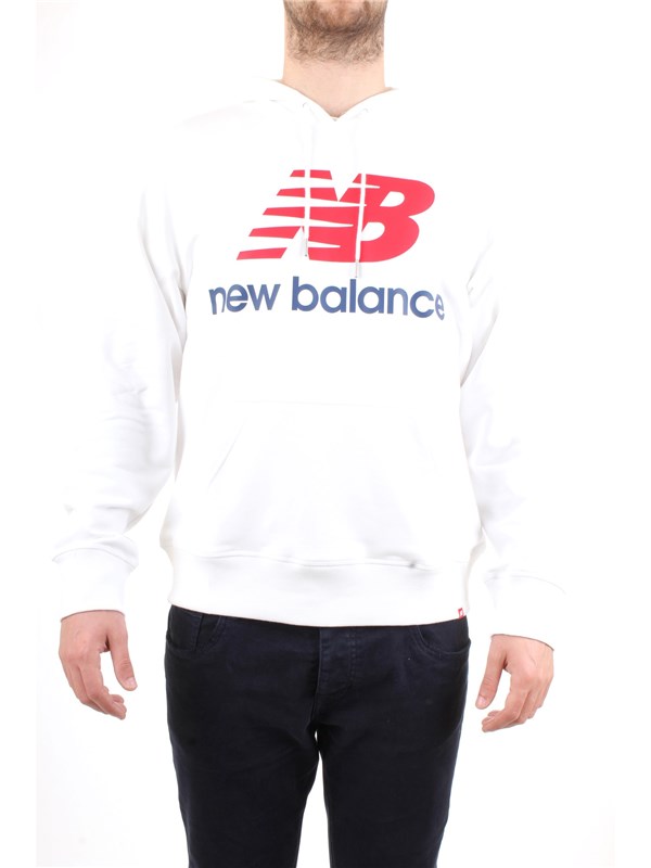 NEW BALANCE MT91547 White Clothing Man Sweater