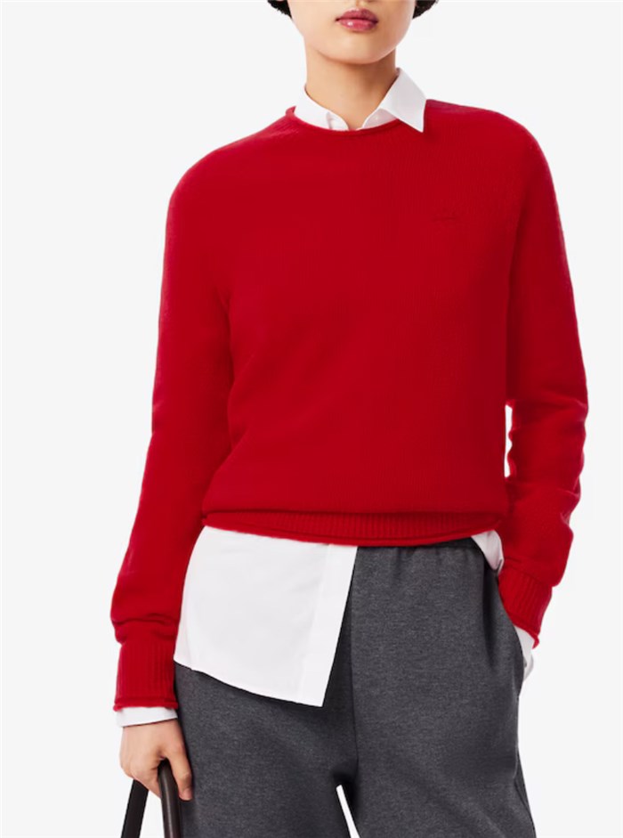 Lacoste AF4160 Rosso Abbigliamento Donna Maglioni Lacoste AF4160 Rosso Abbigliamento Donna Maglioni
