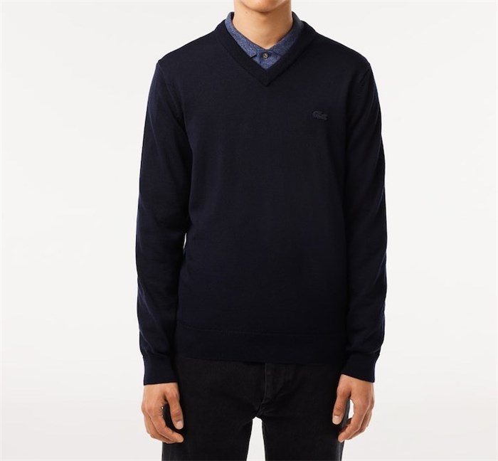 Lacoste AH1990 00 Blue Clothing Man Pullover Lacoste AH1990 00 Blue Clothing Man Pullover