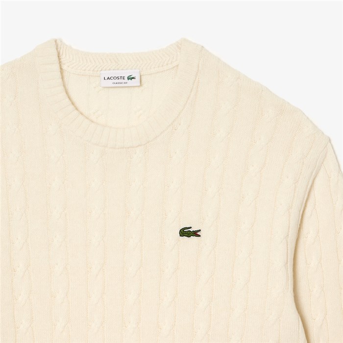 Lacoste AH8566 Bianco Abbigliamento Uomo Maglia