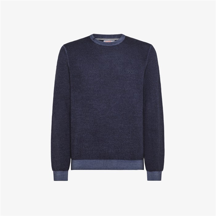 SUN68 K43128 Blue Clothing Man Pullover SUN68 K43128 Blue Clothing Man Pullover