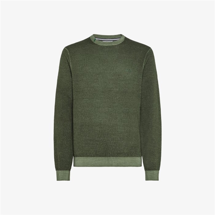 SUN68 K43128 Verde Abbigliamento Uomo Maglioni