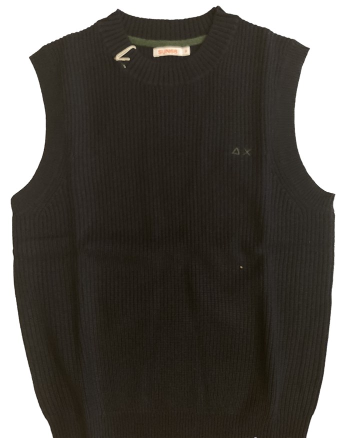 SUN68 K43145 Blue Clothing Man Gilet SUN68 K43145 Blue Clothing Man Gilet