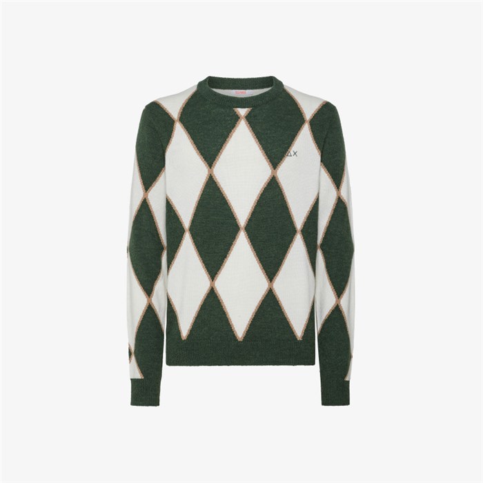 SUN68 K43154 Green Clothing Man Pullover SUN68 K43154 Green Clothing Man Pullover
