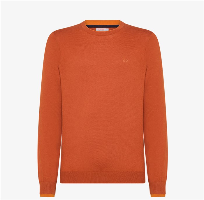 SUN68 K44125 Orange Clothing Man Sweater