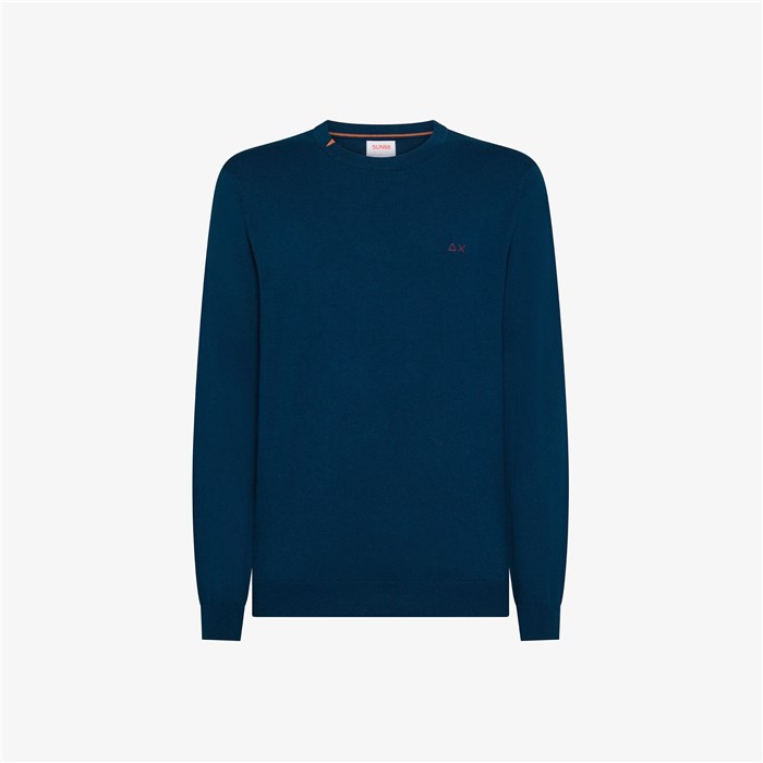 SUN68 K45101 Blu medio Abbigliamento Uomo Maglia