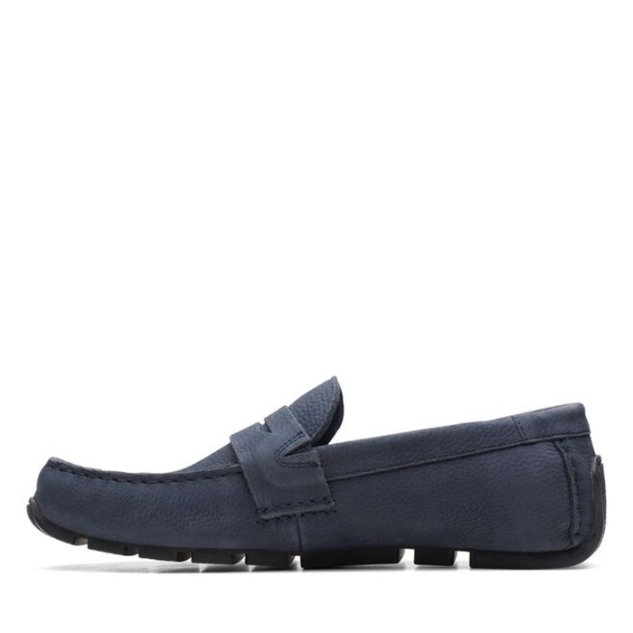 Clarks OSWICK BAR Blue Shoes Man Loafers
