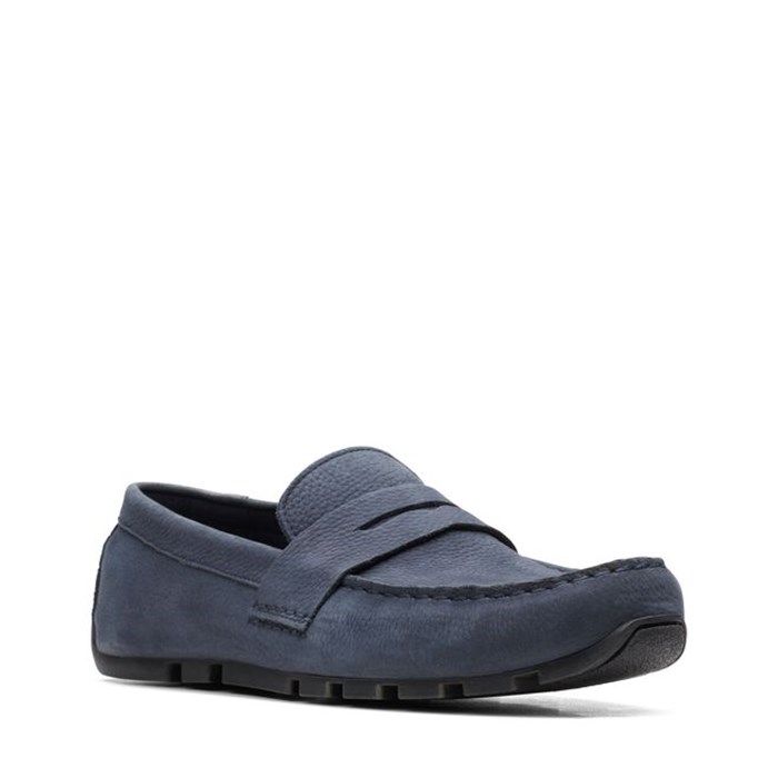 Clarks OSWICK BAR Blue Shoes Man Loafers