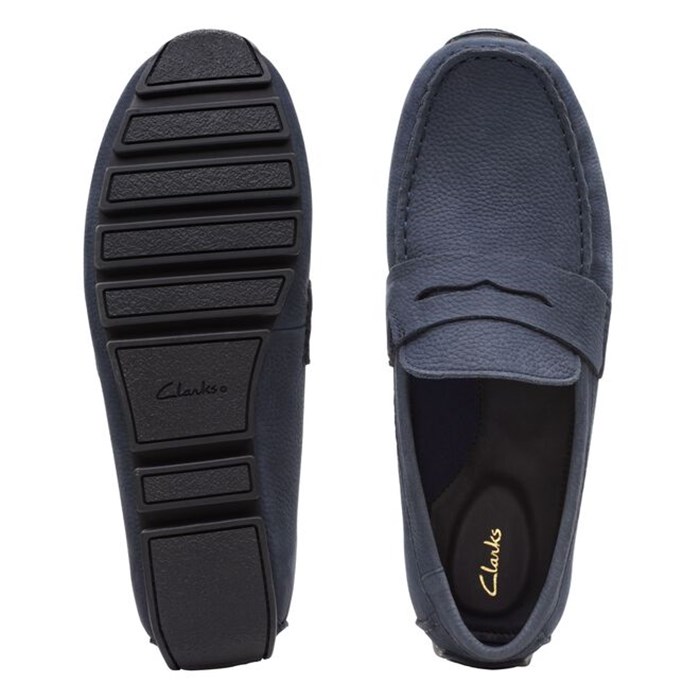 Clarks OSWICK BAR Blue Shoes Man Loafers